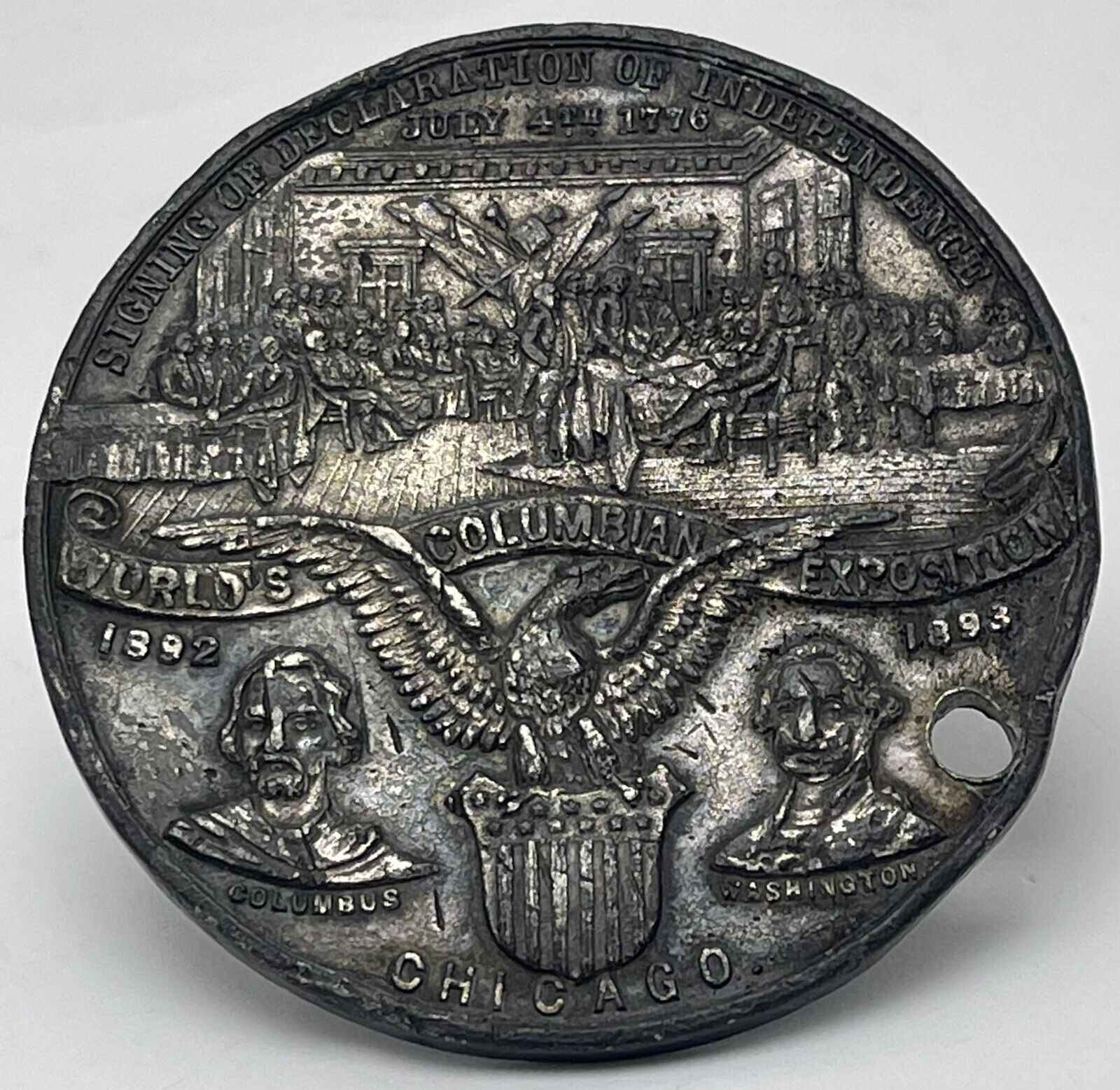 1893 World's Fair Columbian Exposition Large Medal Bolden Weck & Co
