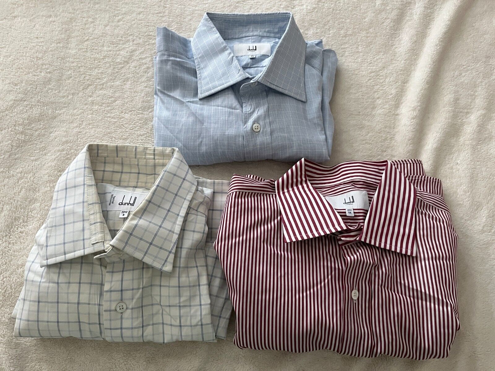 Judd\'s Lot of 3 Beautiful Dunhill Dress Shirts Men\'s Size 17-1/2