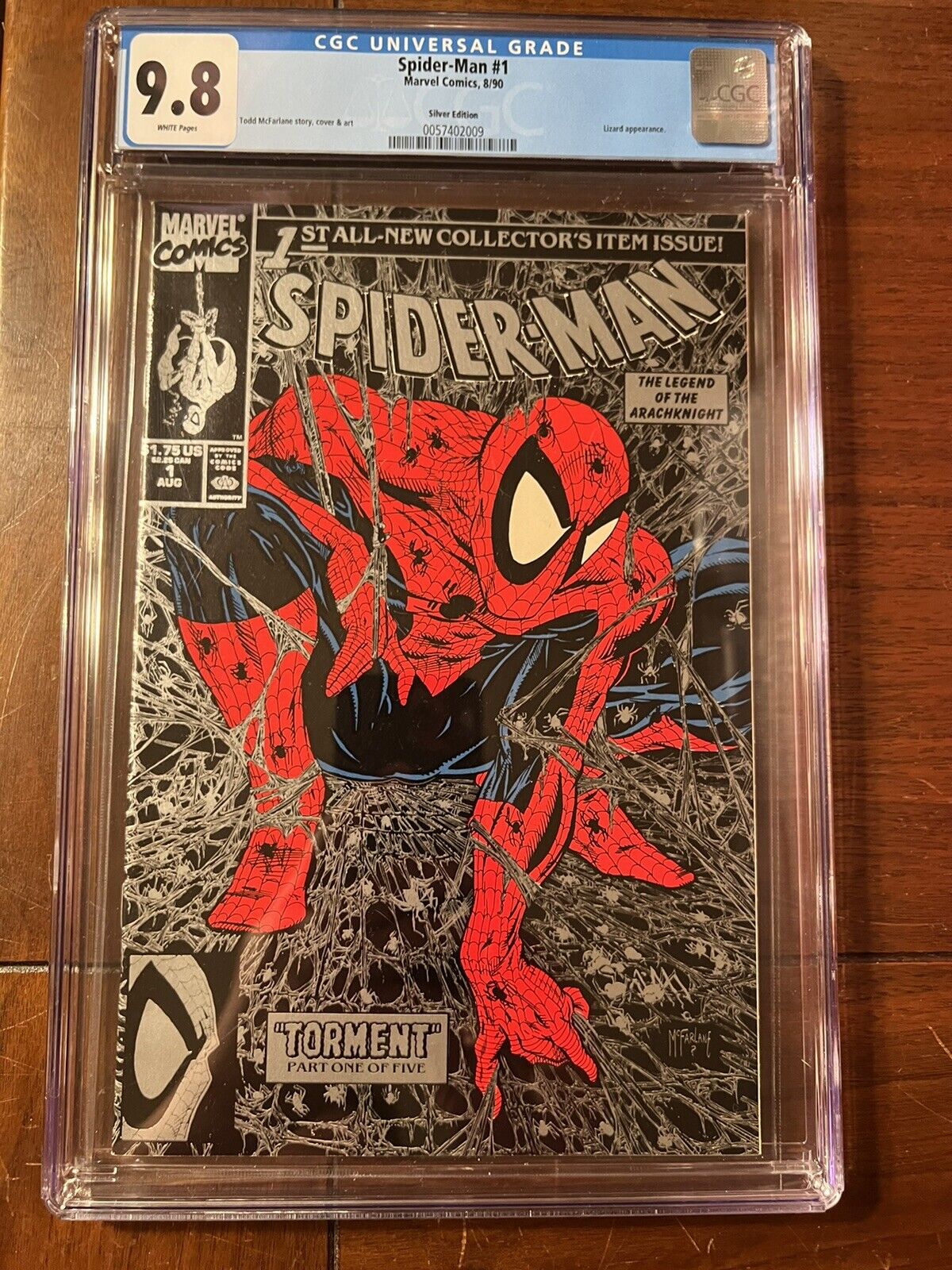 SPIDER-MAN #1 8/90 CGC 9.8 WHITE PAGES -SILVER EDITION NICE KEY