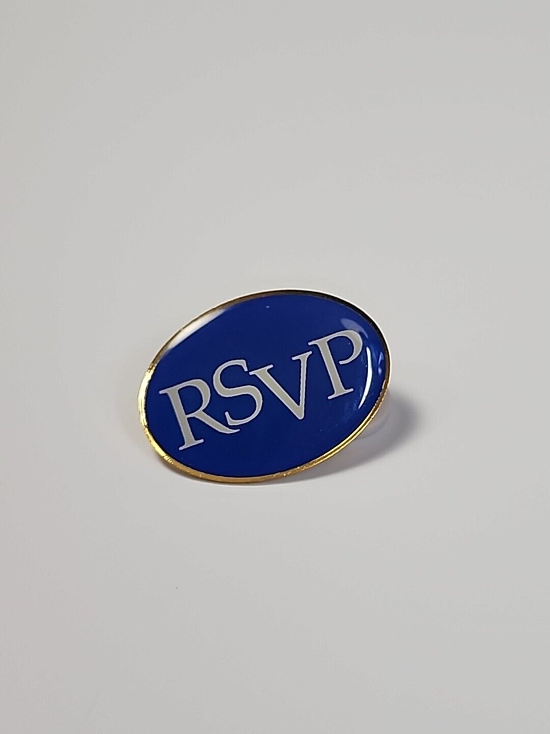 RSVP Lapel Pin Blue & White Colors