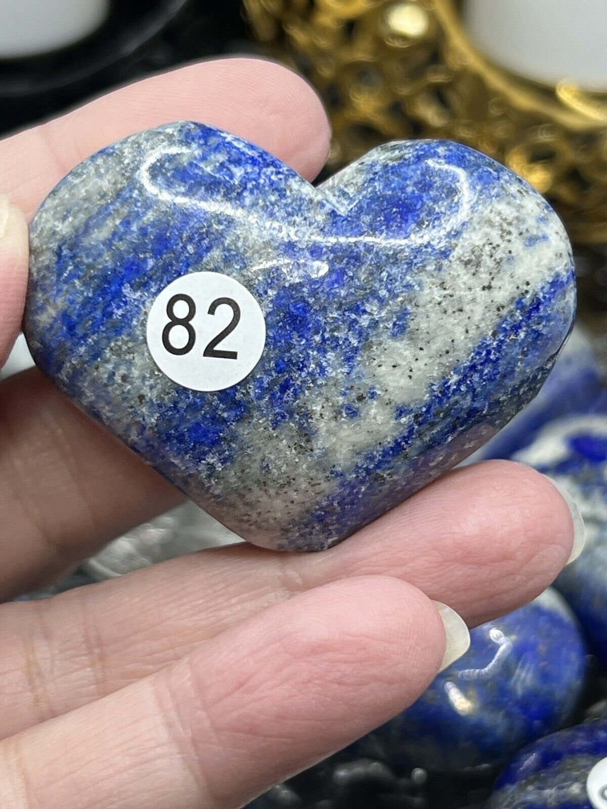 Natural Lapis Lazuli Heart PalmStone An Ancient Magnificent Stone L@@K 