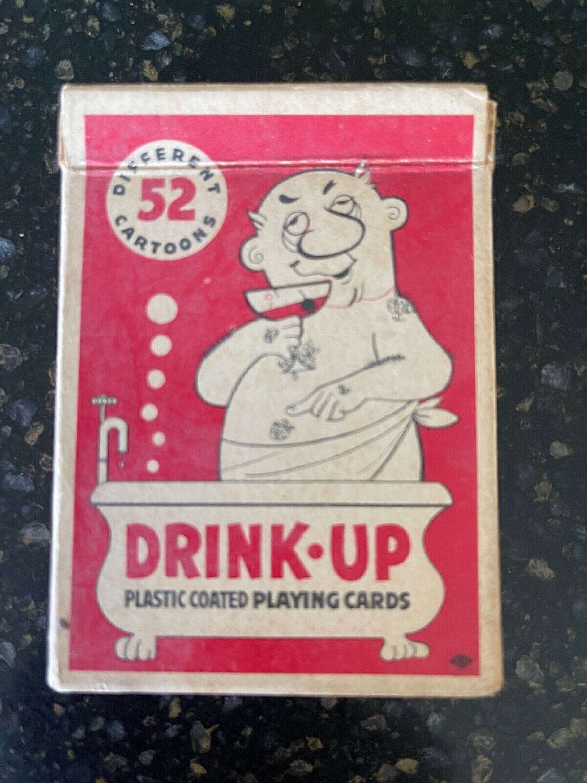 Creative DRINK UP Novelty Cartoon All Playing Cards Unique Complete Deck Vtg