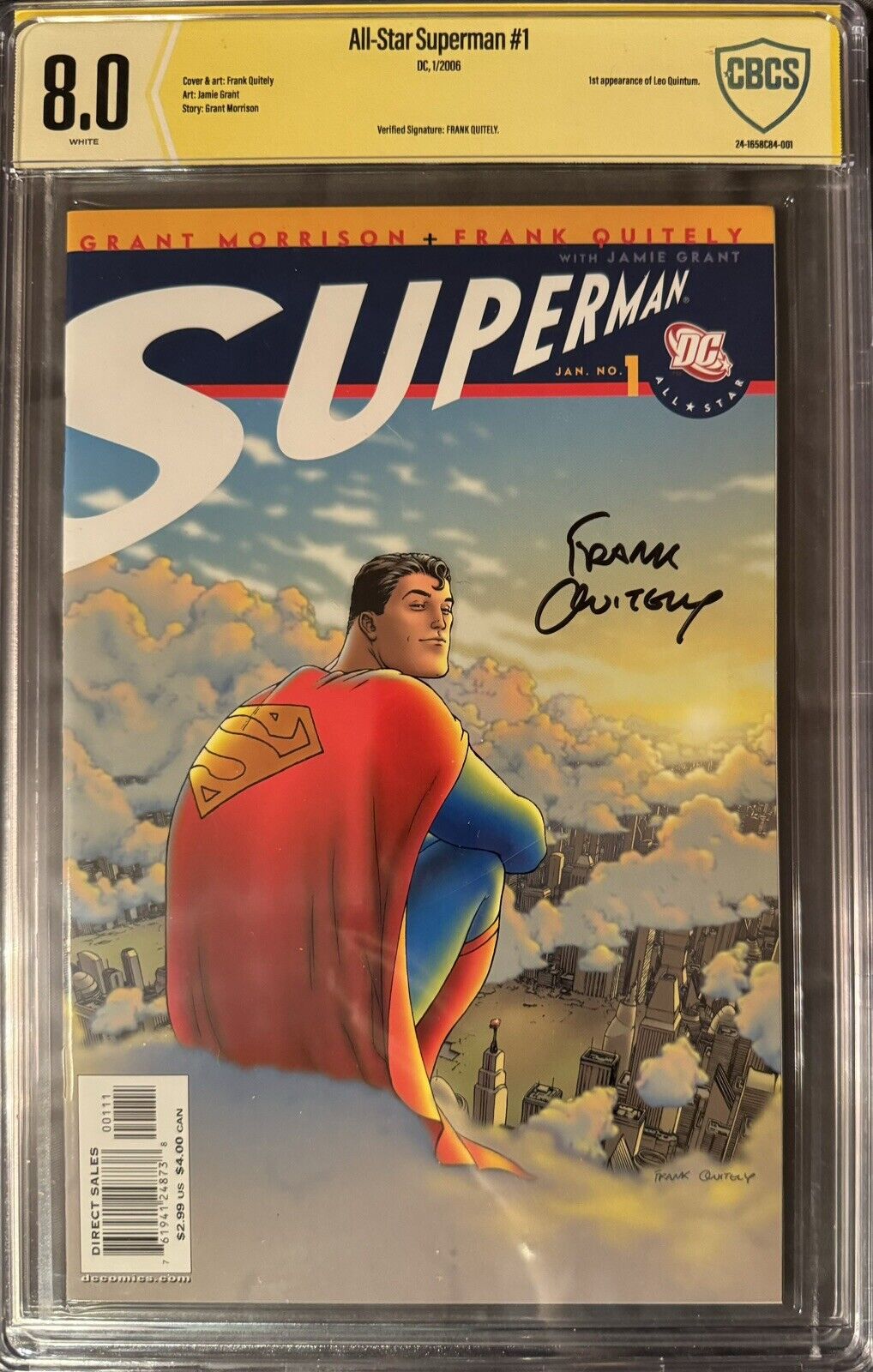 All Star Superman #1  SIGNED BY FRANK QUIETLY CBCS 8.0