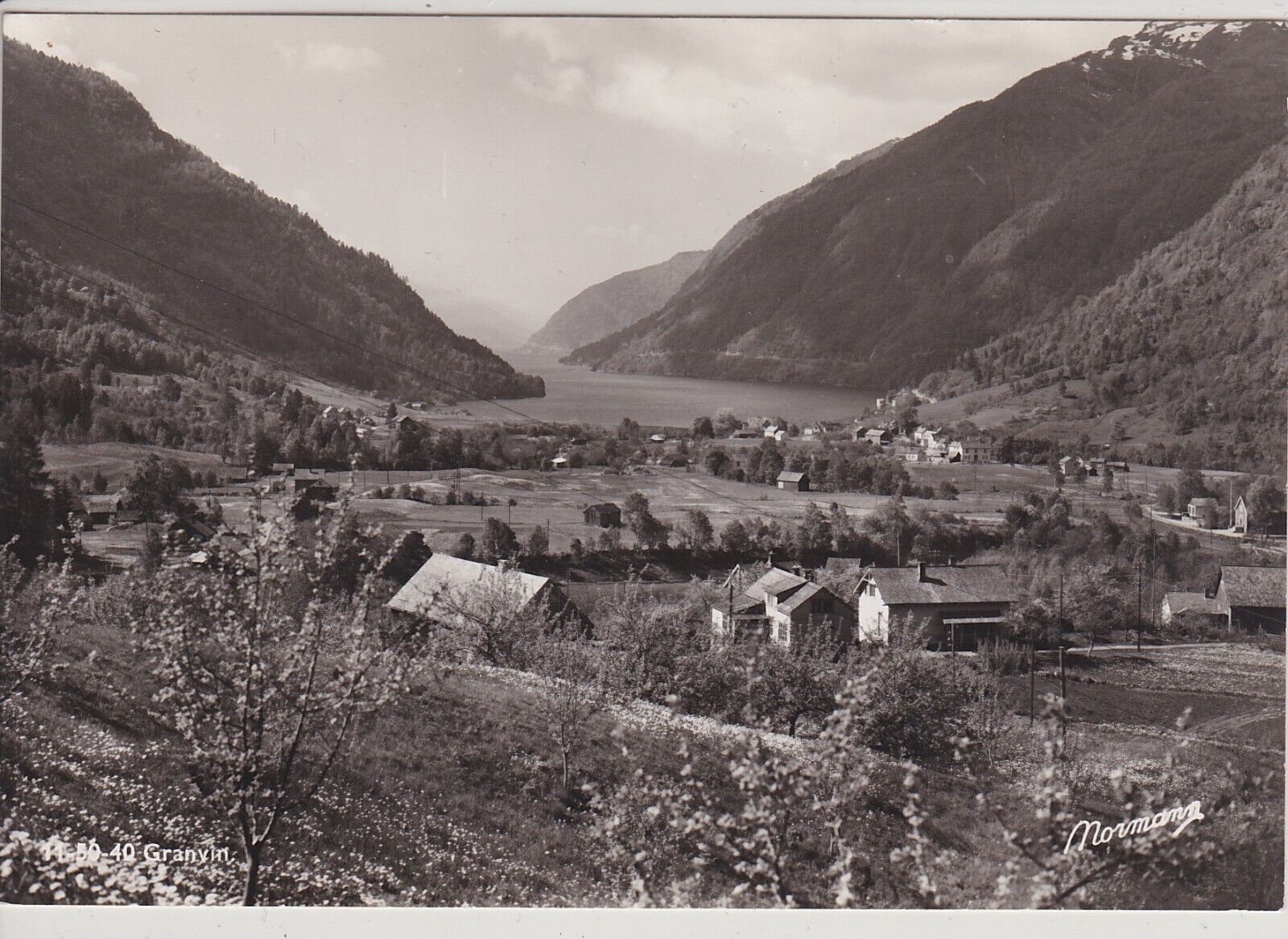 Granvin, Norway. View of Town.  Vintage Real Photo Postcard
