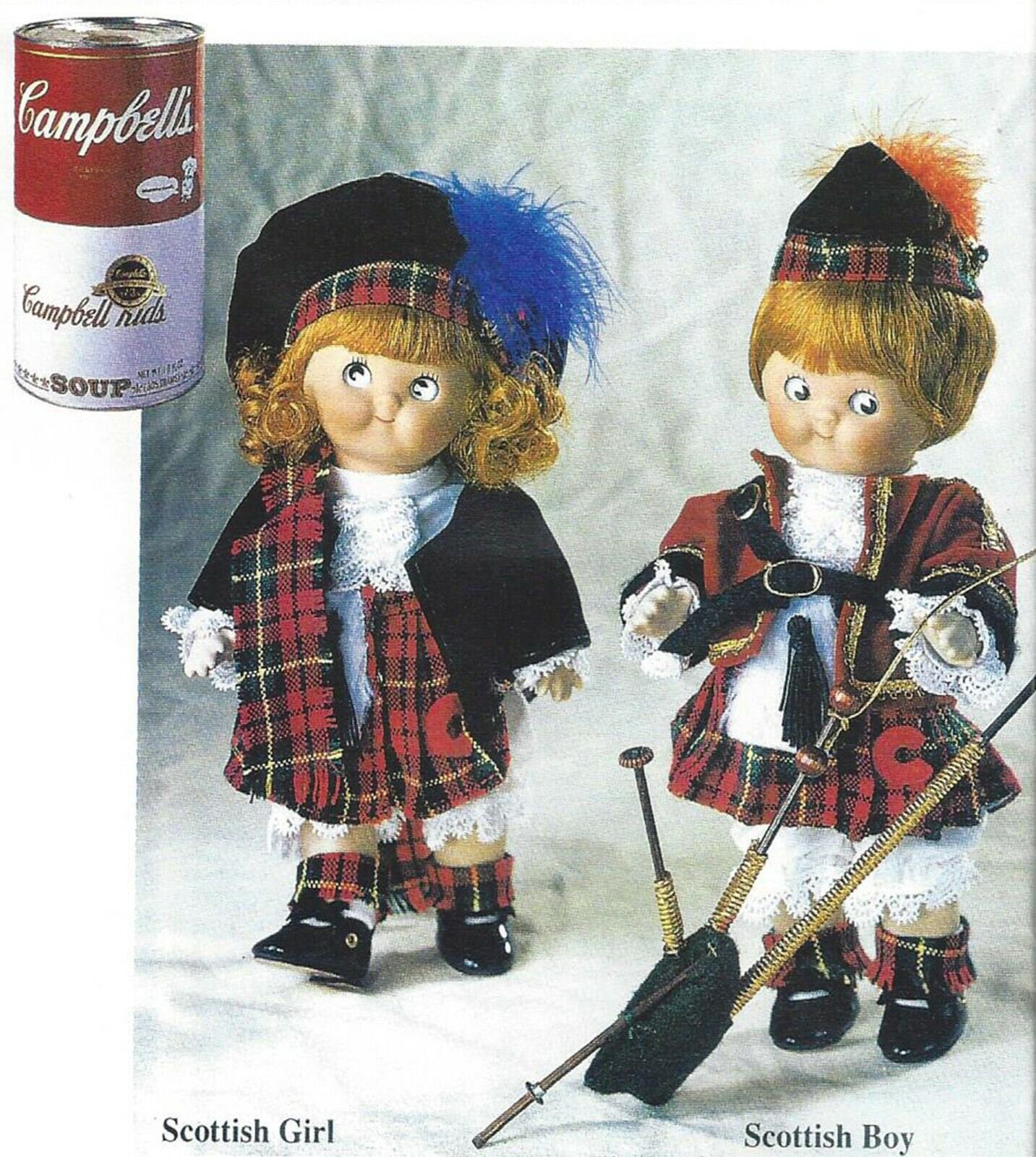  PATRICIA LOVELESS ANTIQUE REPRODUCTION GOOGLY CAMPBELL SOUP KID'S SCOTTISH DOLL