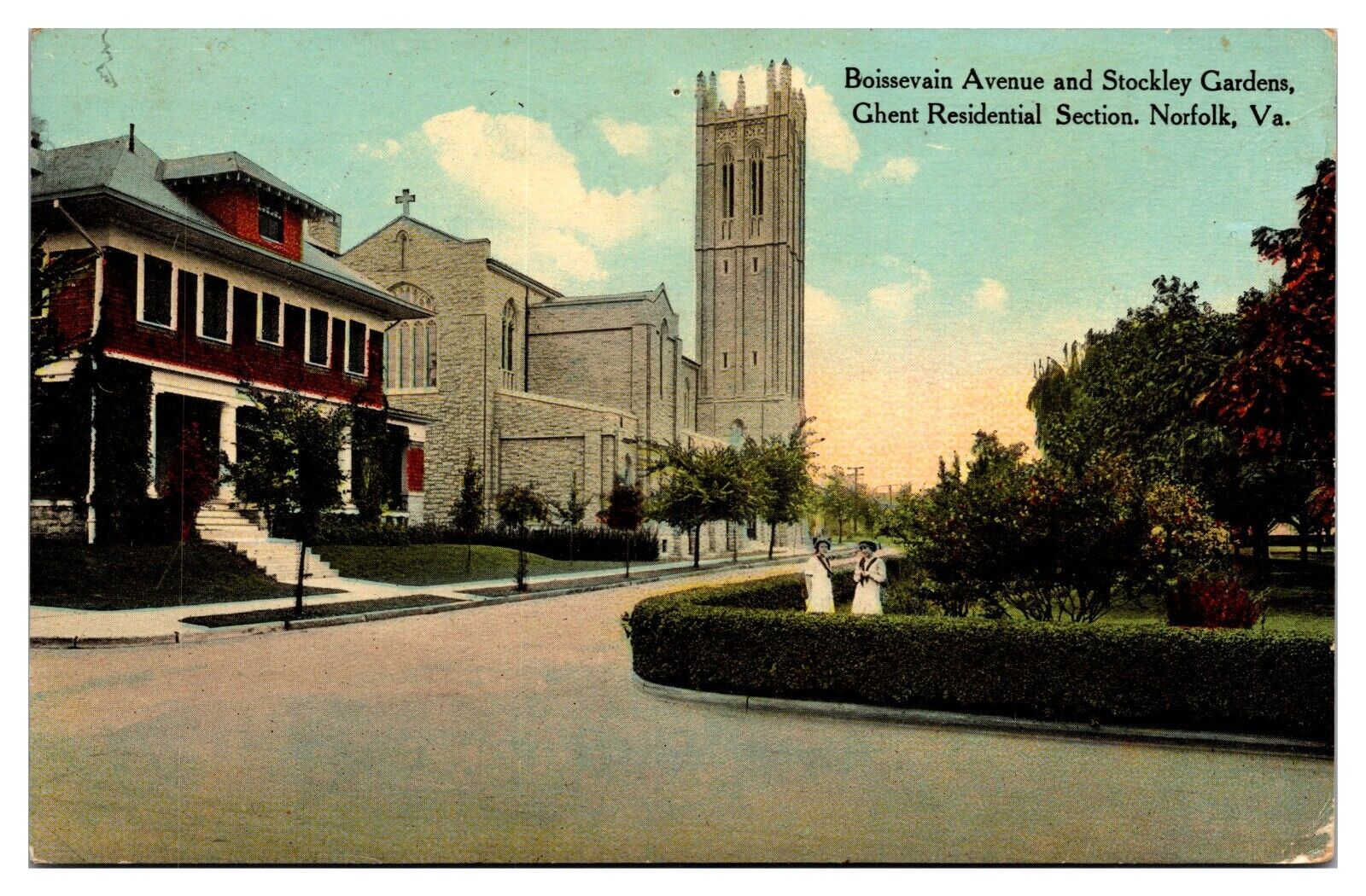 1912 Boissevain Ave & Stockley Gardens, Ghent Neighborhood, Norfolk,VA  Postcard