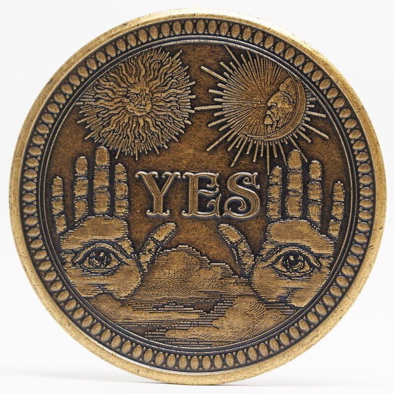 Oracle Yes/No Decision Coin Bronze Finish by Dead on Paper-Made in the USA