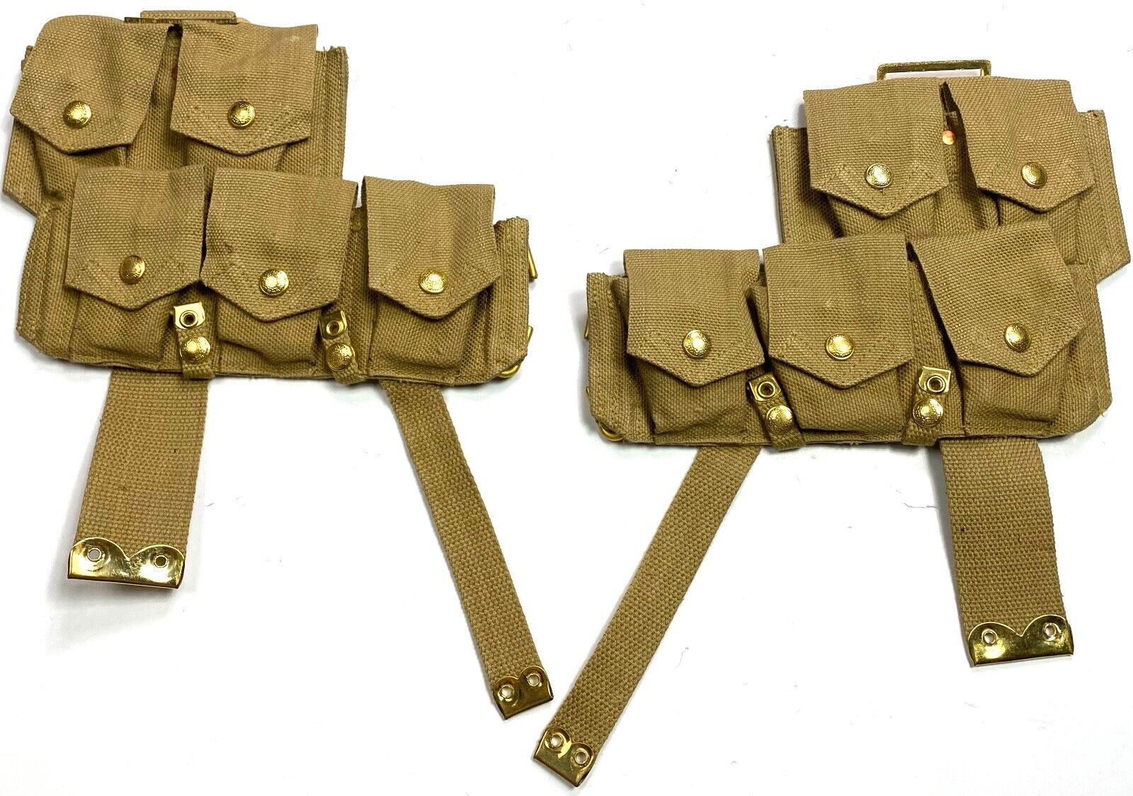 WWI BRITISH WEALTH INFANTRY P1908 P08 ENFIELD RIFLE WEB AMMO POUCHES-PAIR