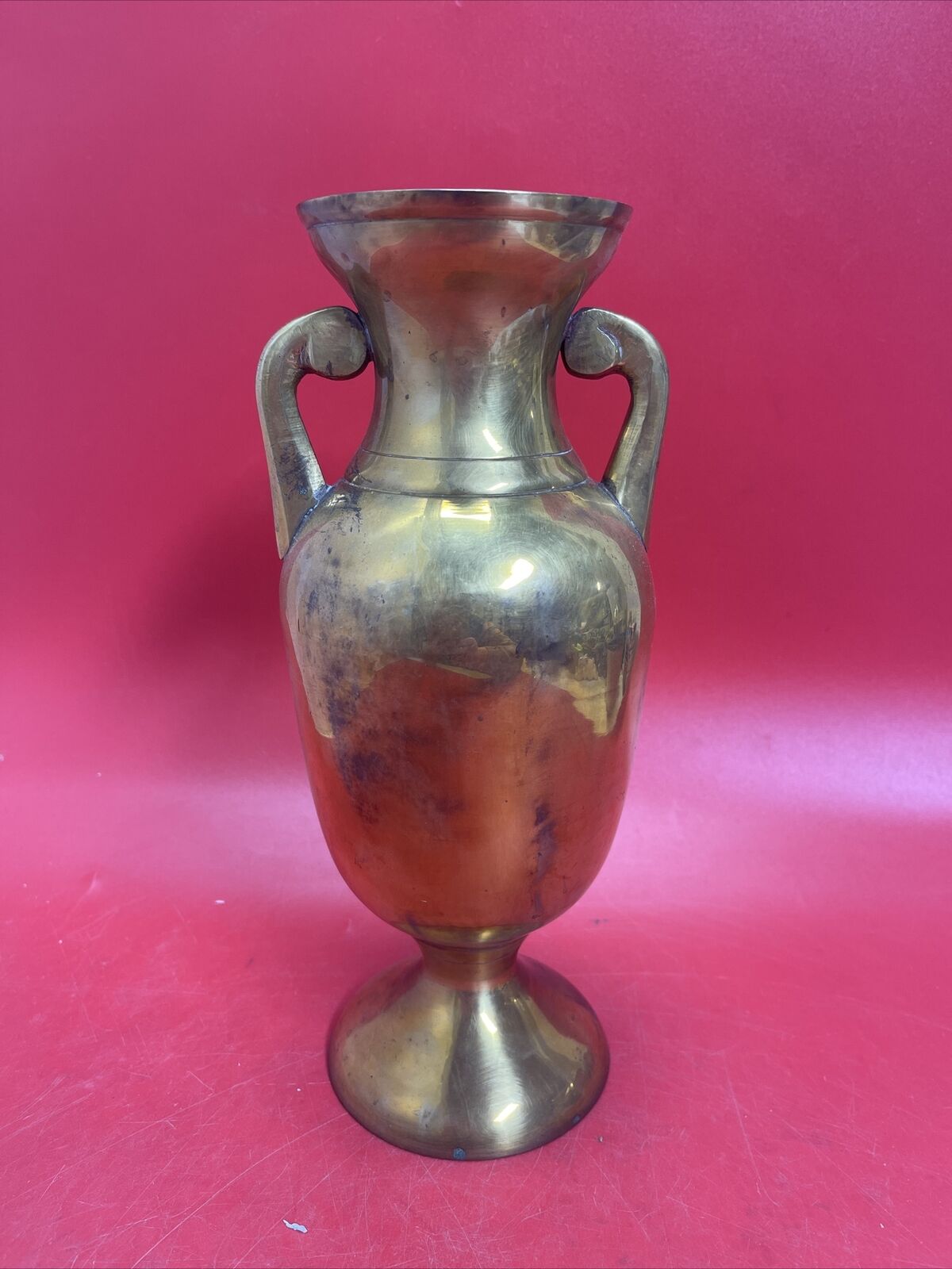 VINTAGE 11.5 INCH HIGH BRASS JUG MADE IN INDIA