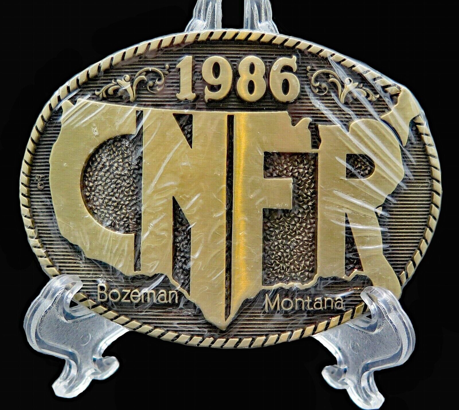 CNFR College National Finals Rodeo Bozeman Montana Cowboy Vintage Belt Buckle