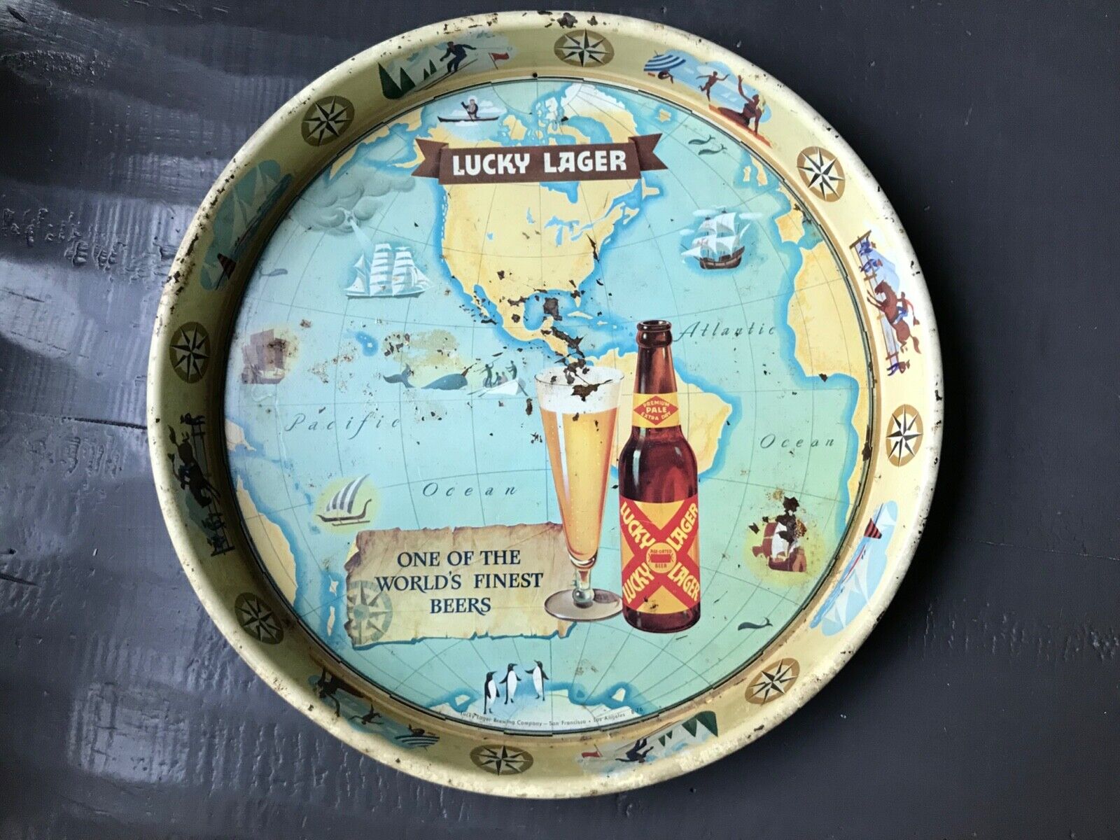 LUCKY LAGER BEER TRAY \