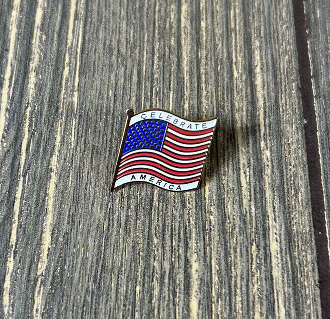 Vintage Celebrate American USA American Flag Pin .75”