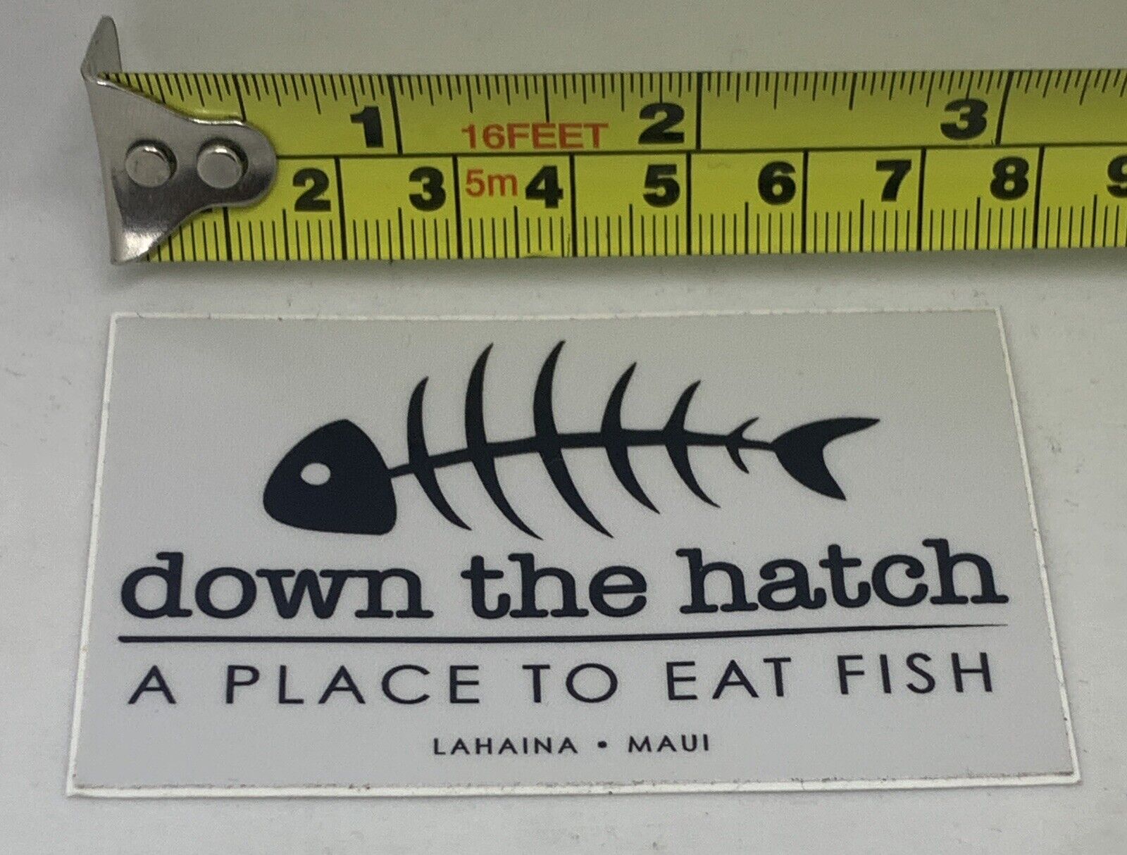 DOWN THE HATCH LAHAINA MAUI A PLACE TO EAT FISH AUTHENTIC STICKER MAUI HAWAII