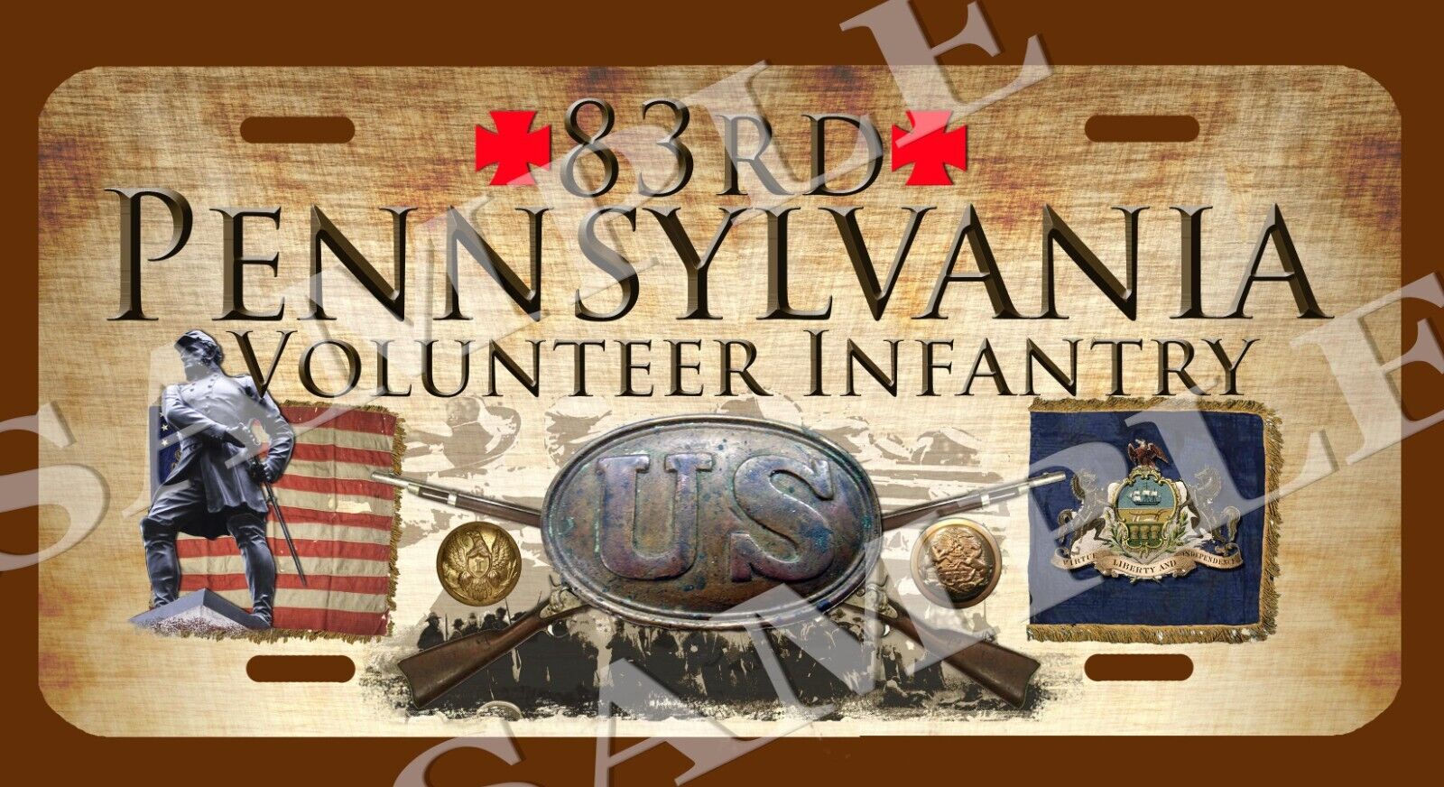 83rd Pennsylvania Infantry American Civil War Themed vehicle license plate