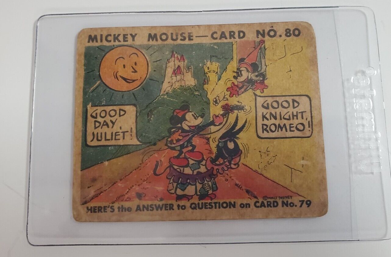 Mickey Mouse 1935 R89 Gum Card #80 RARE