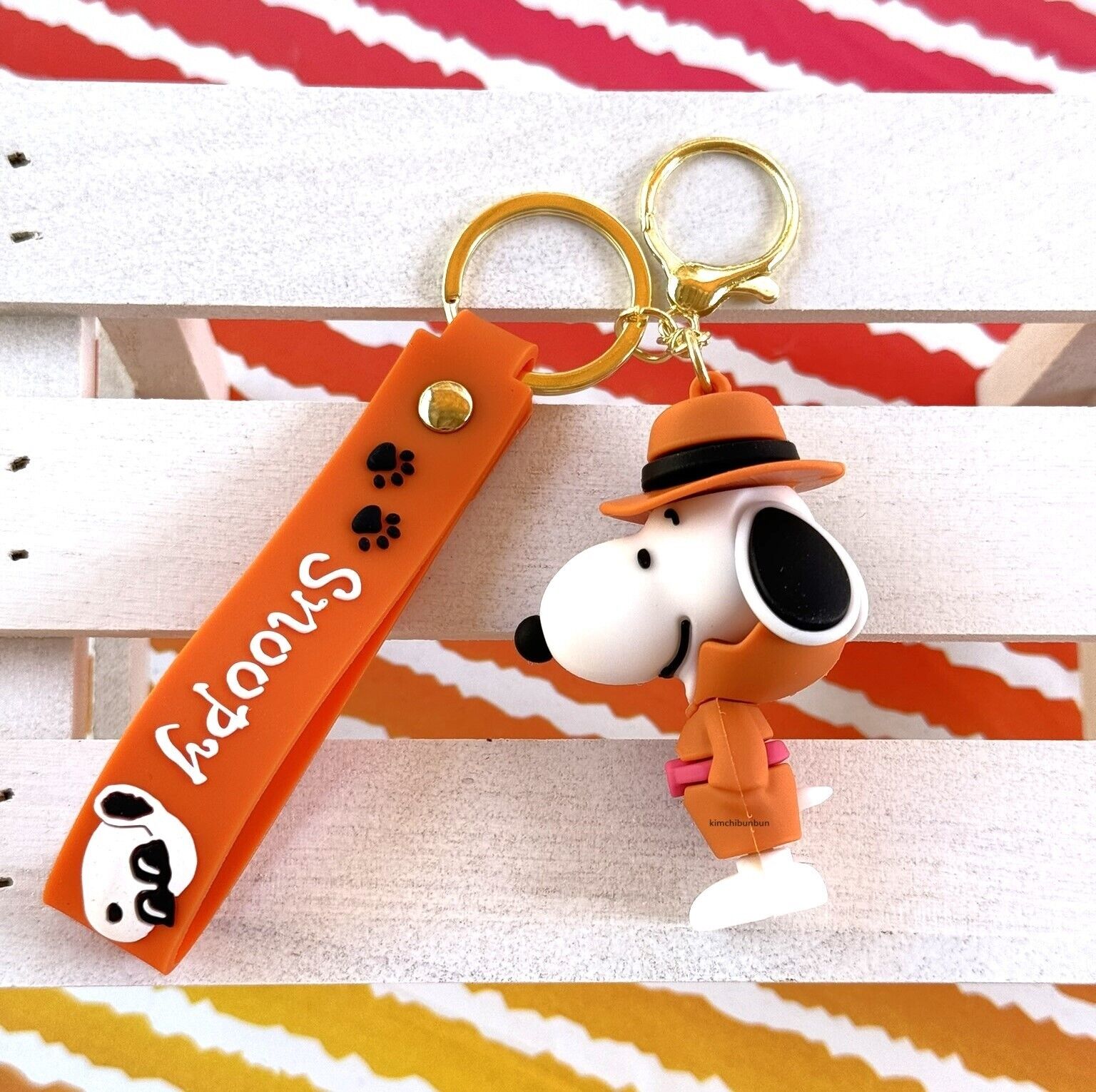 Snoopy Detective Silicone 3D Charm Keychain Keyring for gift