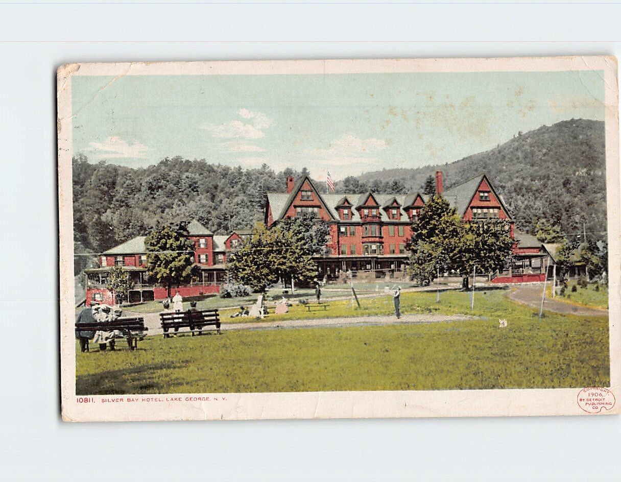 Postcard Silver Bay Hotel Lake George New York USA