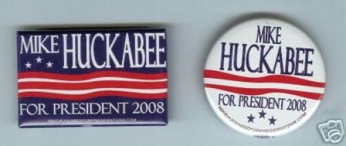 2 dif Mike HUCKABEE President 2008 PATRIOTIC pin Campaign pinback  button