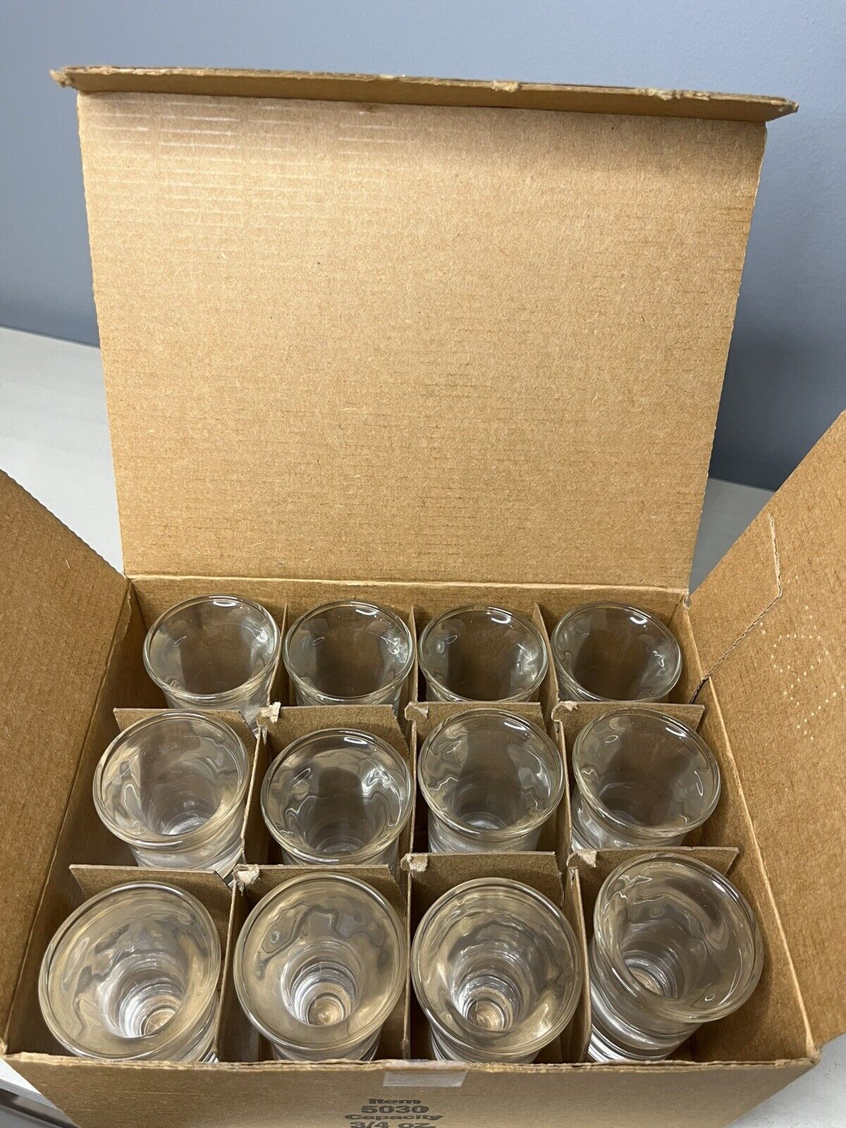 1 dozen Libbey 3/4 oz shot glasses. NIB bar quality barware man cave item 5030