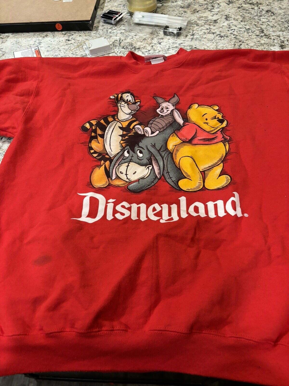 Size Large Red Winnie Pooh Friends Disneyland Resort Sweatshirt