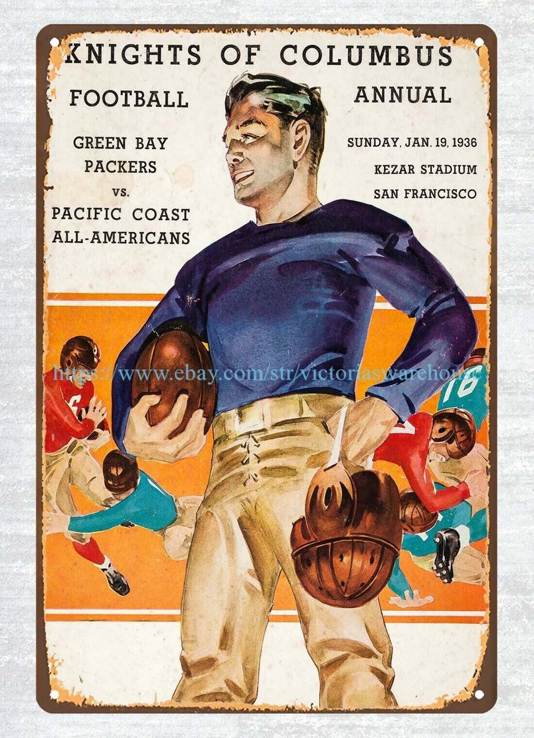 1936 football  vs Pacific Coast All Star Knights of Columbus