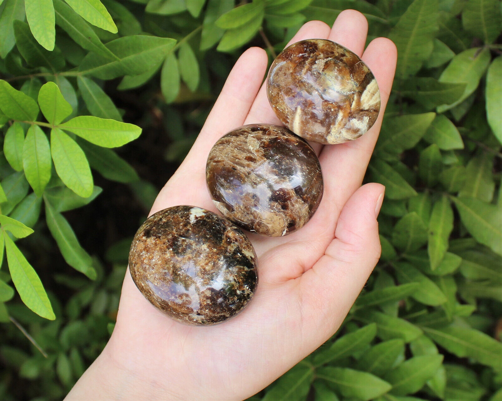 Black Opal Hand Polished Stones: Black Opal Pebbles, Opal Crystals, Palm Stones