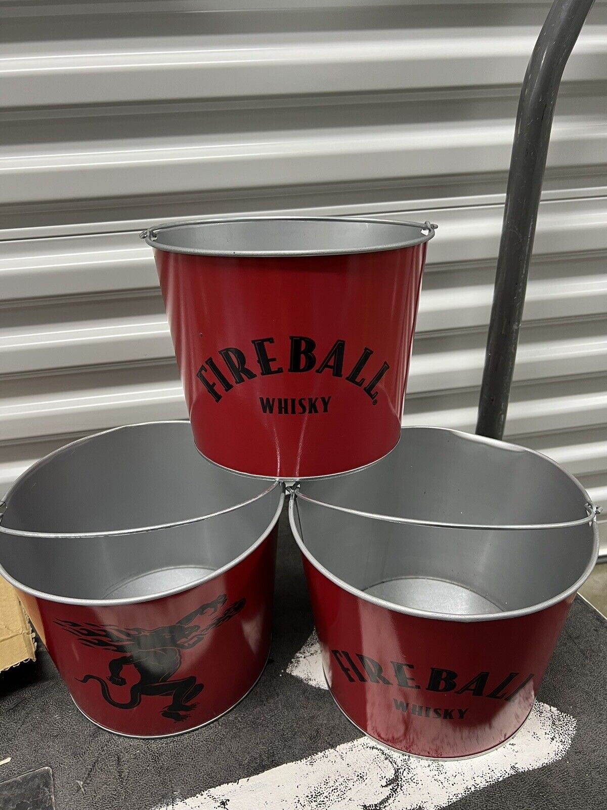 Fireball Whisky Galvanized Metal Tip Bucket Ice Bucket BRAND NEW Price Per Each