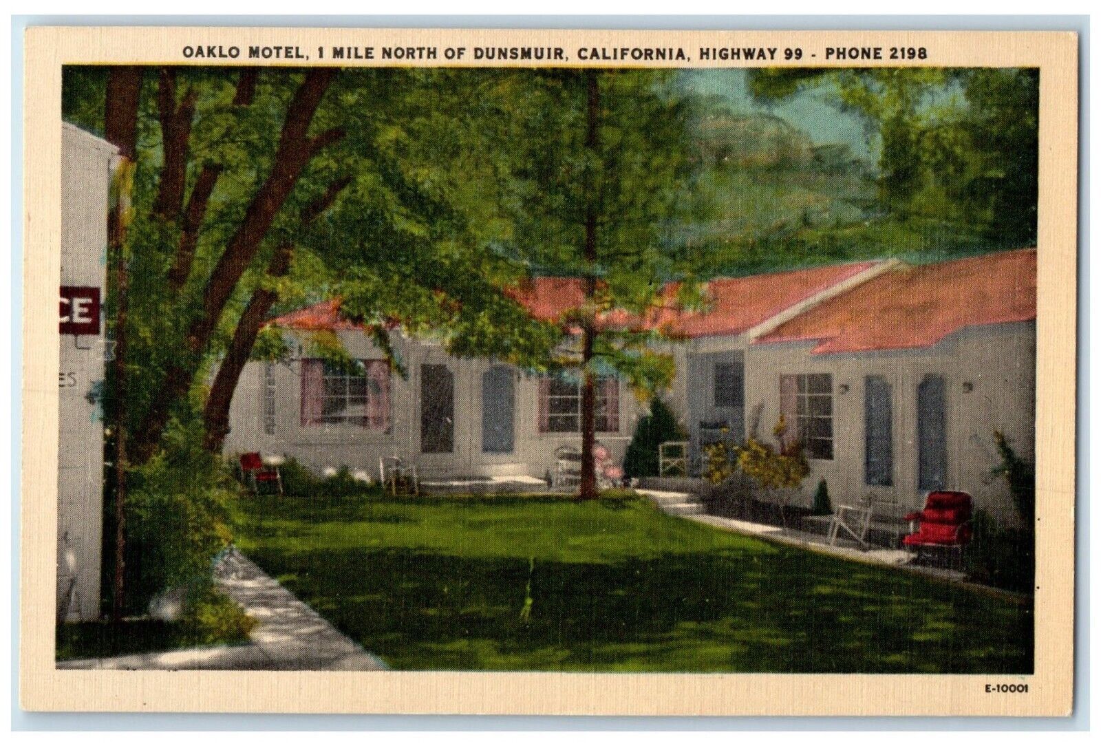 c1930's Oaklo Motel 1 Mile North Of Dunsmuir California CA Vintage Postcard