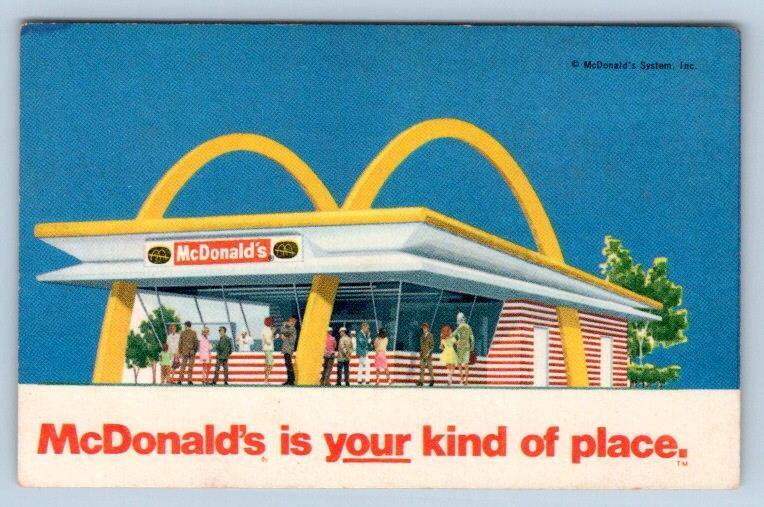 1960s McDONALD\'S YOUR KIND OF PLACE CANTON OHIO FREE BURGER FRIES BUSINESS CARD