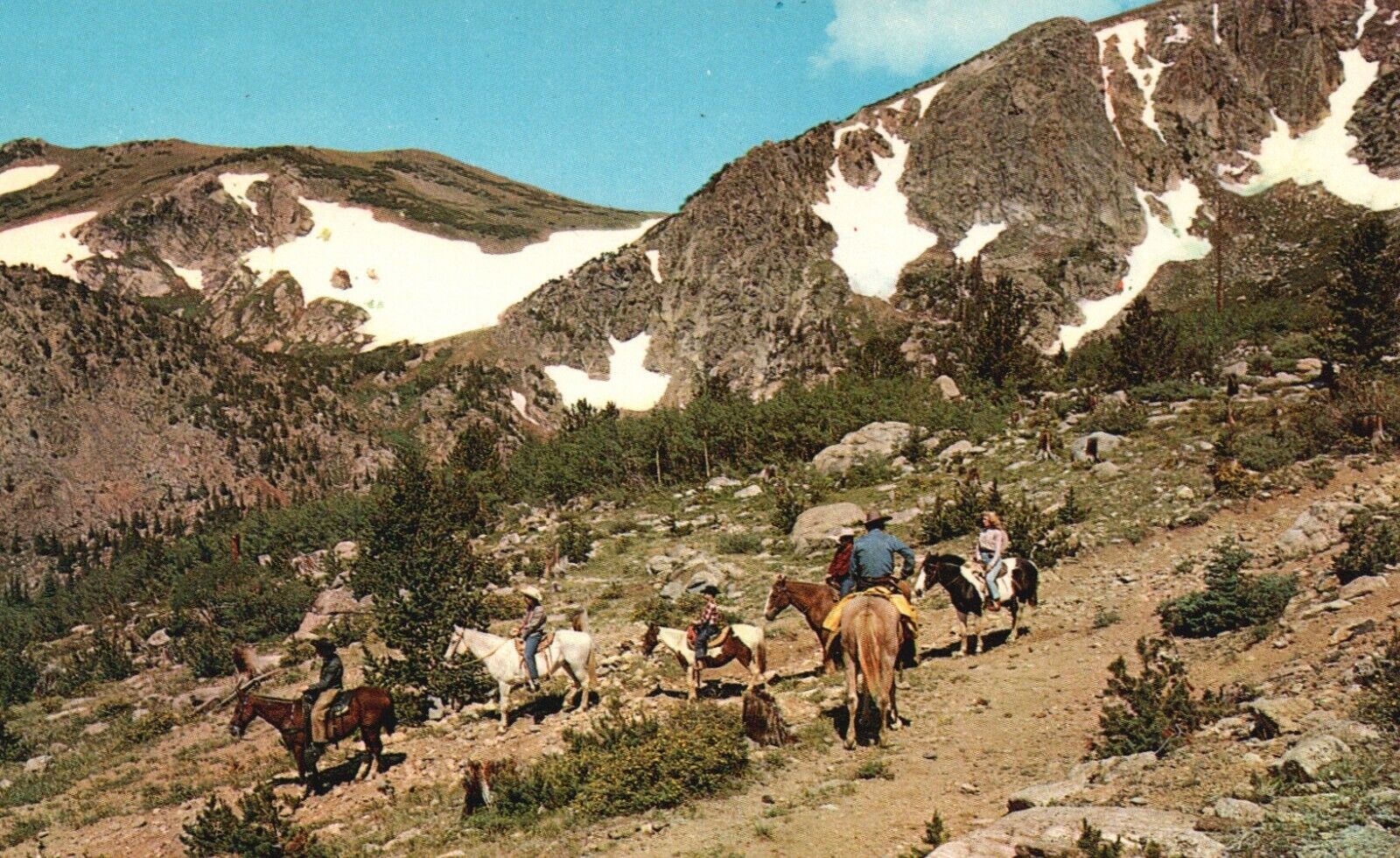 Postcard CO Colorado Rockies Horseback in the Rockies Chrome Vintage PC G3712