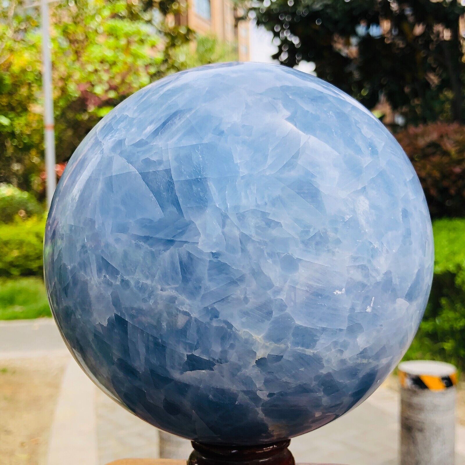 9.17LB Natural Beautiful  Blue Crystal  Ball Quartz Crystal Sphere Healing 1191