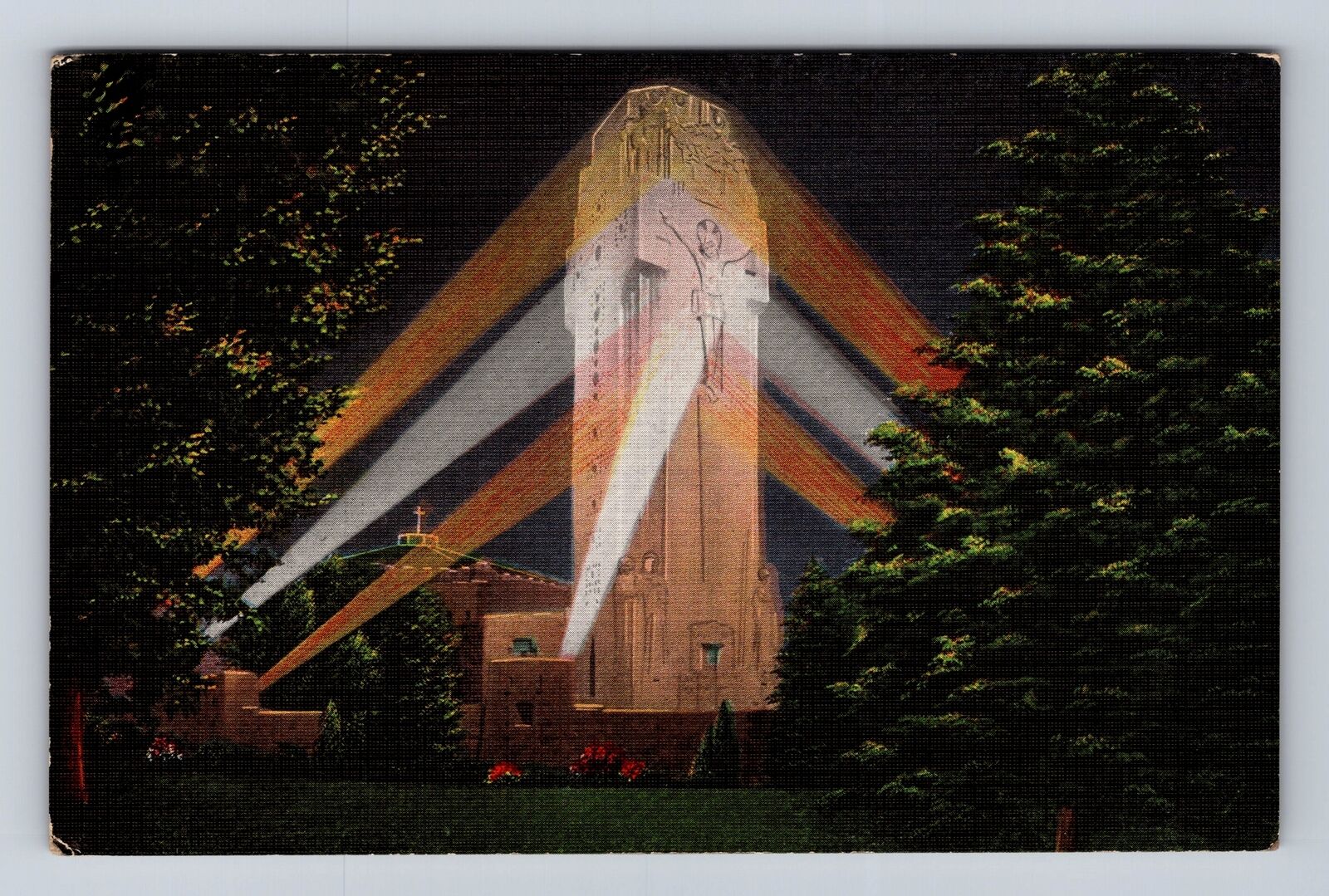 Royal Oak MI-Michigan, Charity Tower, Shrine of Little Flower, Vintage Postcard