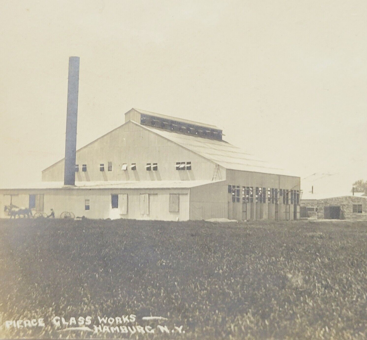 Rare 1913 RPPC Postcard Hamburg New York Pierce Glass Works Factory Erie Co NY