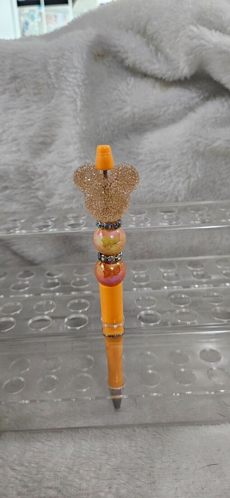 Minnie Mouse Sugar and  Acrylic Focal Beaded Pen New #1497
