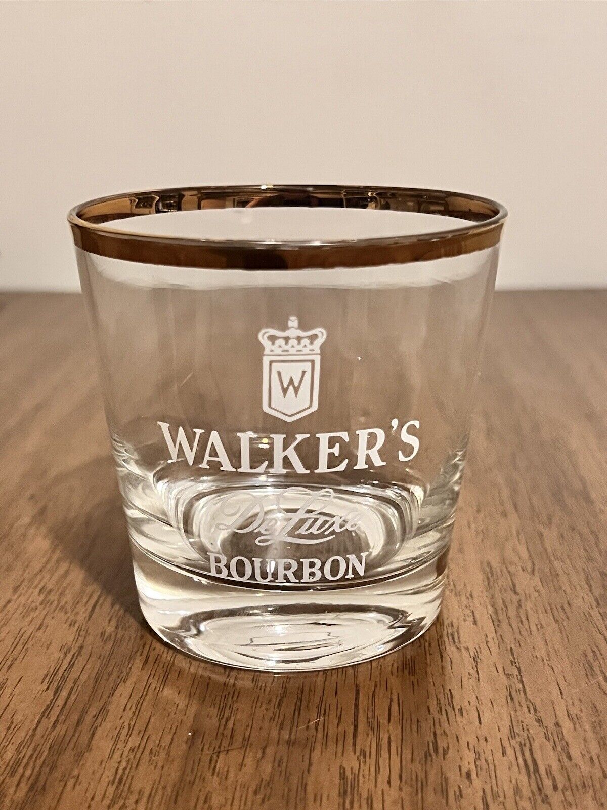 Walker\'s Deluxe Bourbon Gold Rim Rocks Glasses Tumbler MCM Retro - Pick Your Qty