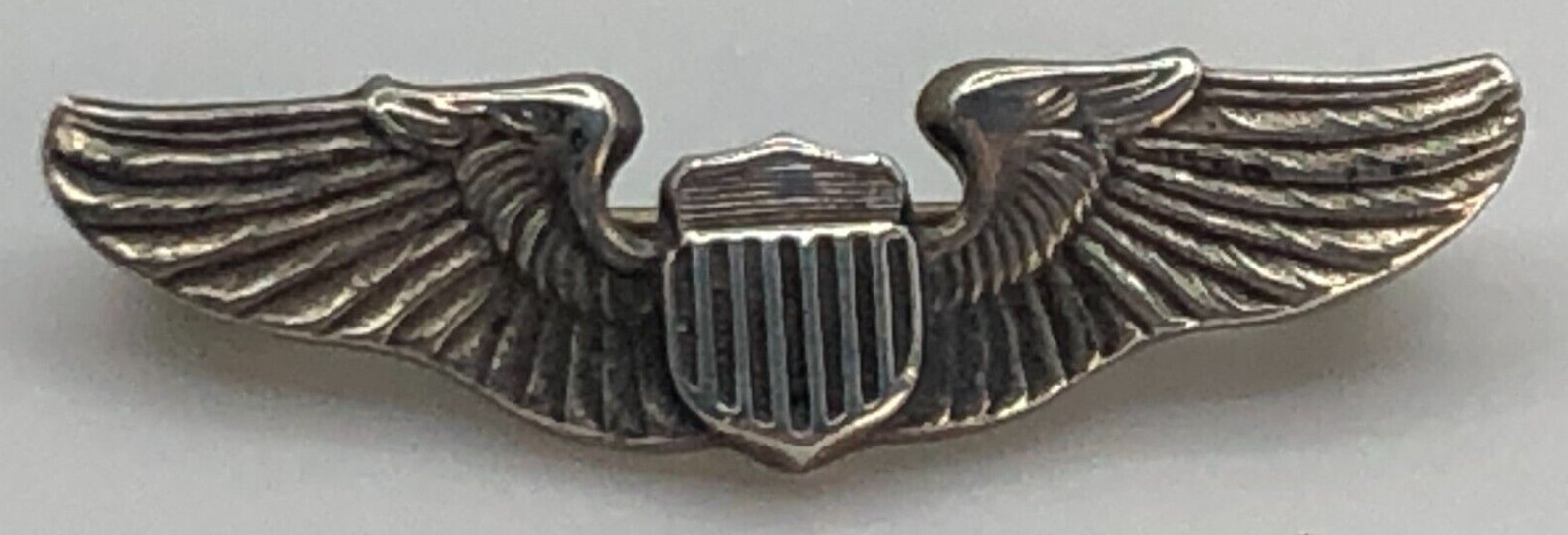 WWII Army Air Force Pilot Wings Sterling Silver Pin