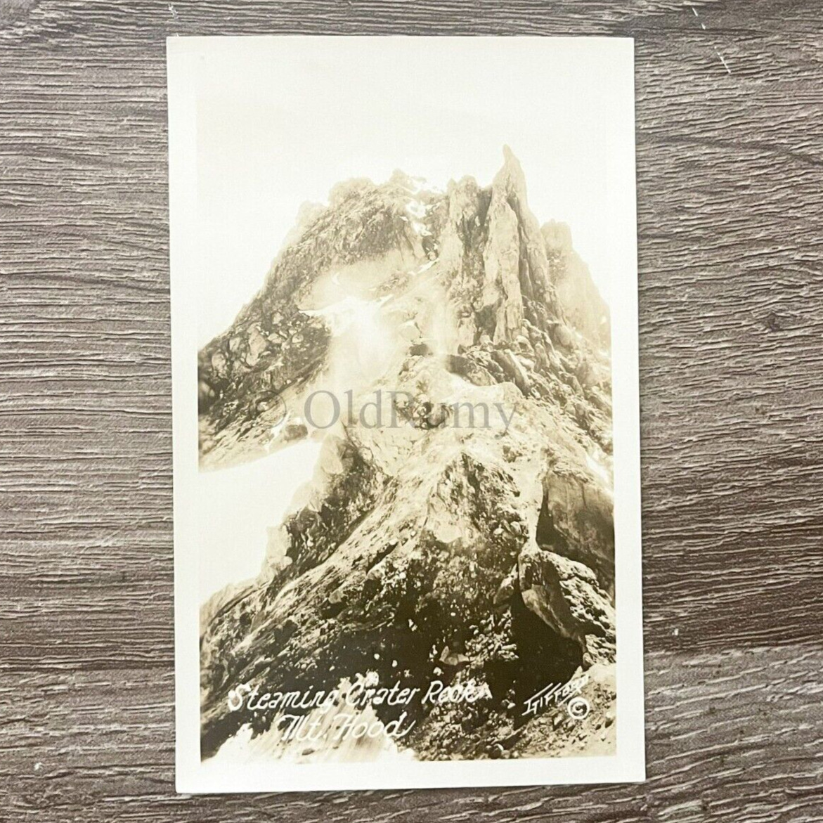 VTG 1920s Steaming Crater Rock Mt. Hood Oregon Photo Benjamin A. Gifford