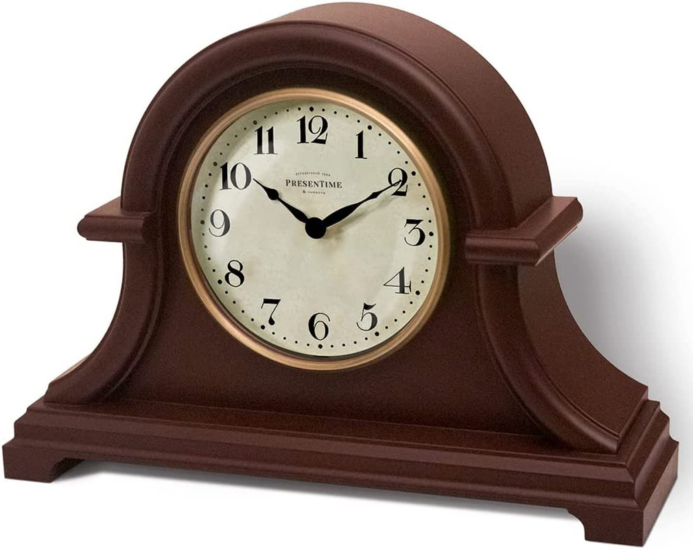 Vintage Farmhouse Mantel Clock Series, Napoleon Desk & Shelf Clock, 13 x 10 inch