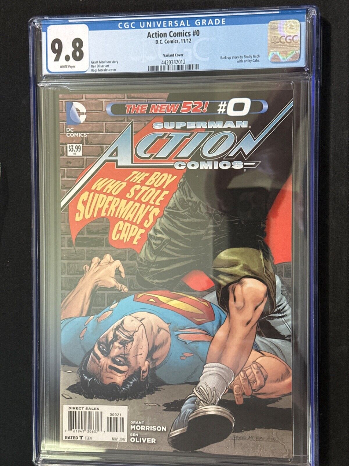 Action Comics #0 Variant Cover CGC 9.8 WHITE PAGES 2012