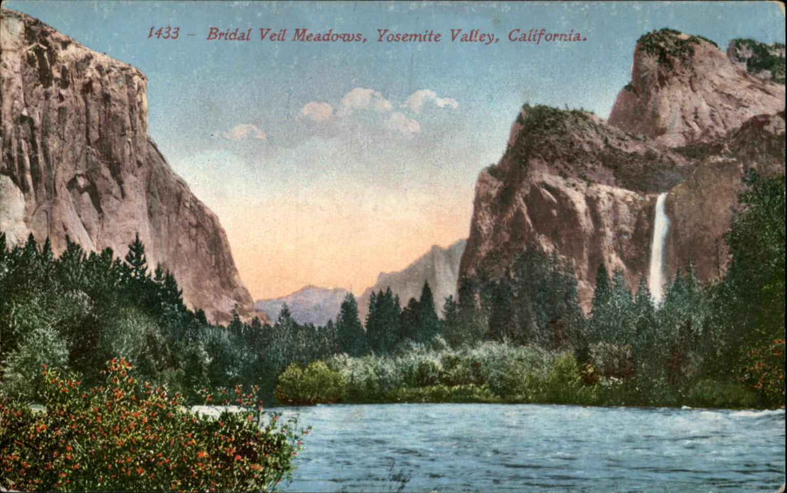 California Yosemite Valley Bridal Veil Meadows ~ postcard  sku401