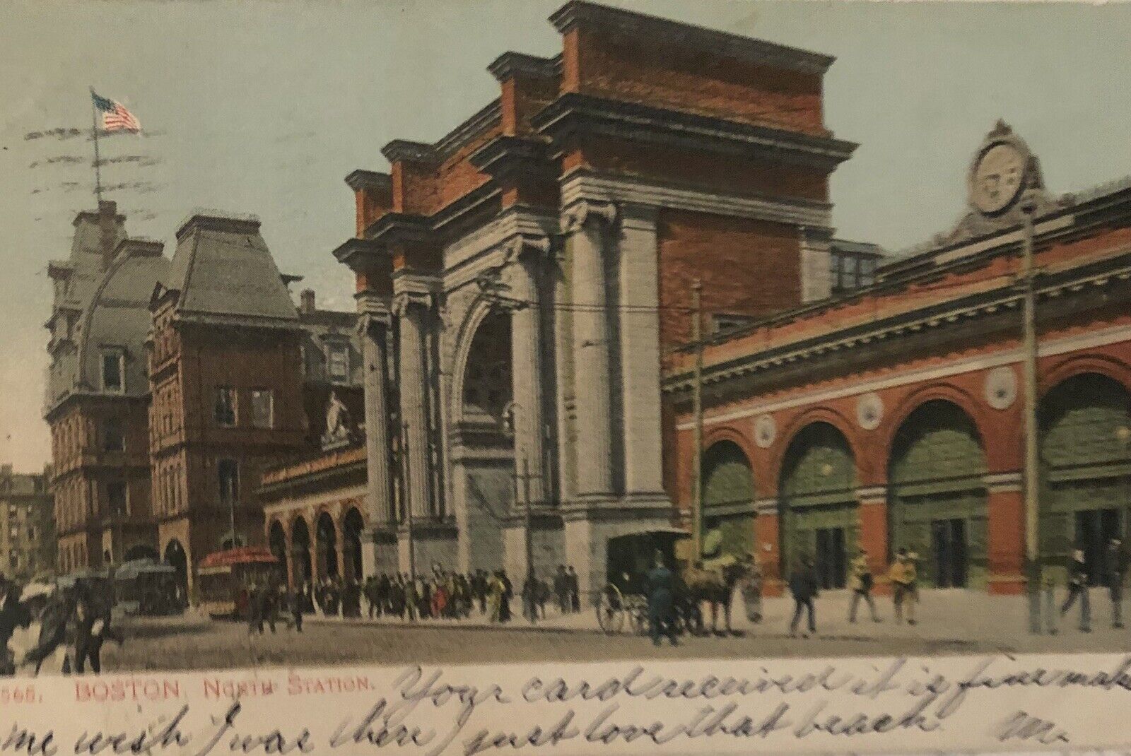 Postcard Vintage 1905 North Station Boston Mass 565