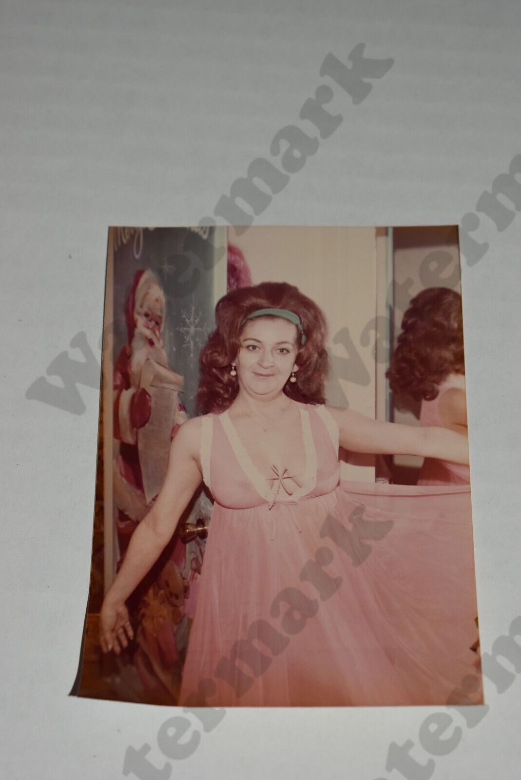 busty mature woman in pink lingerie VINTAGE PHOTOGRAPH  Hb