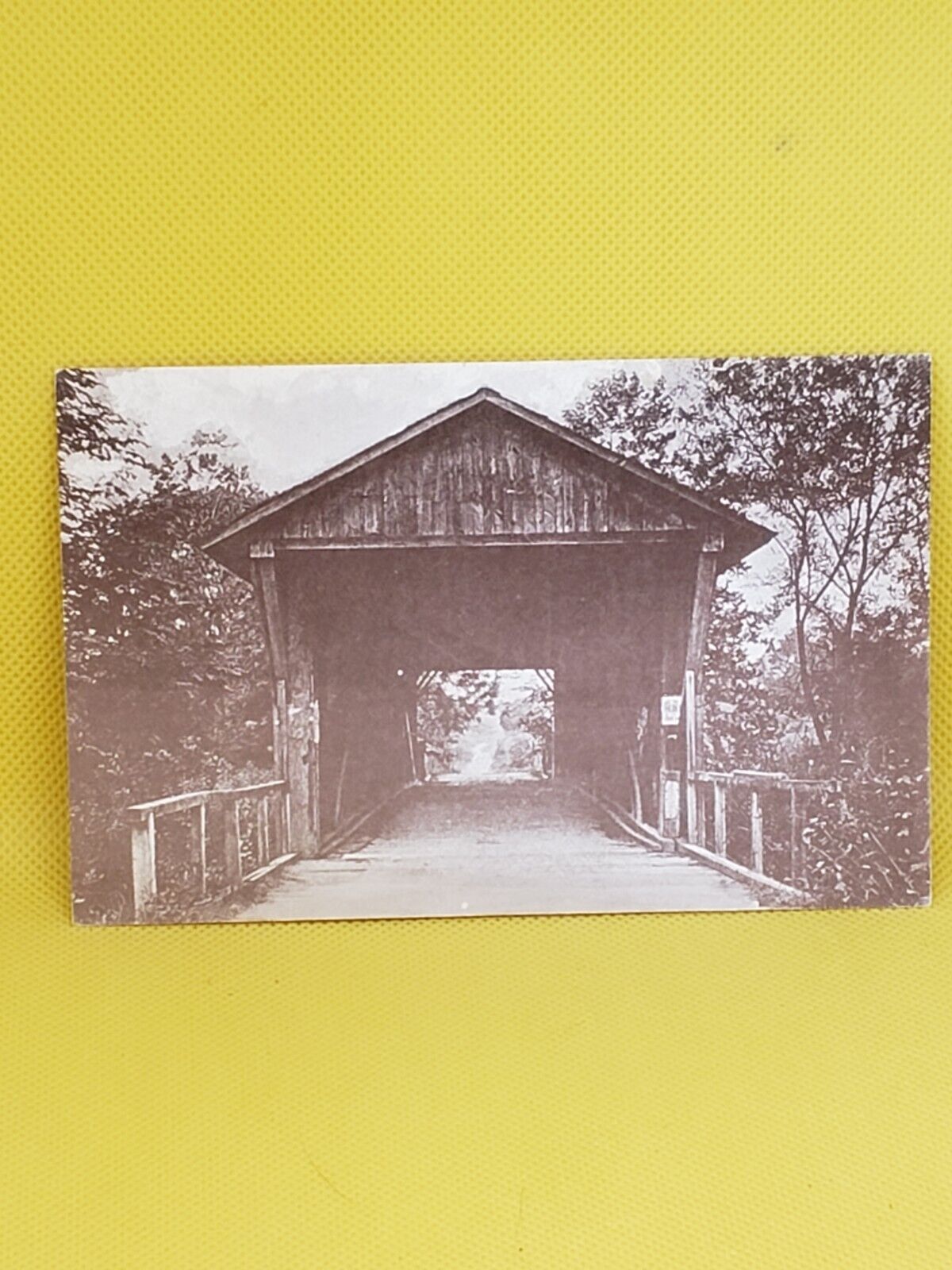 Covered Bridge Cuyahoga River Postcard Akron Ohio #257