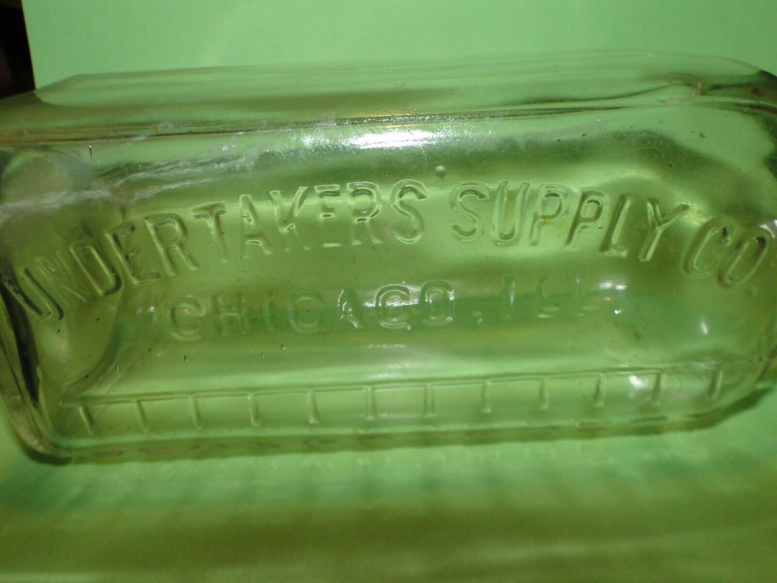 Vintage Undertaker\'s Supply Company Embalming Fluid Glass Bottle Chicago IL 14oz