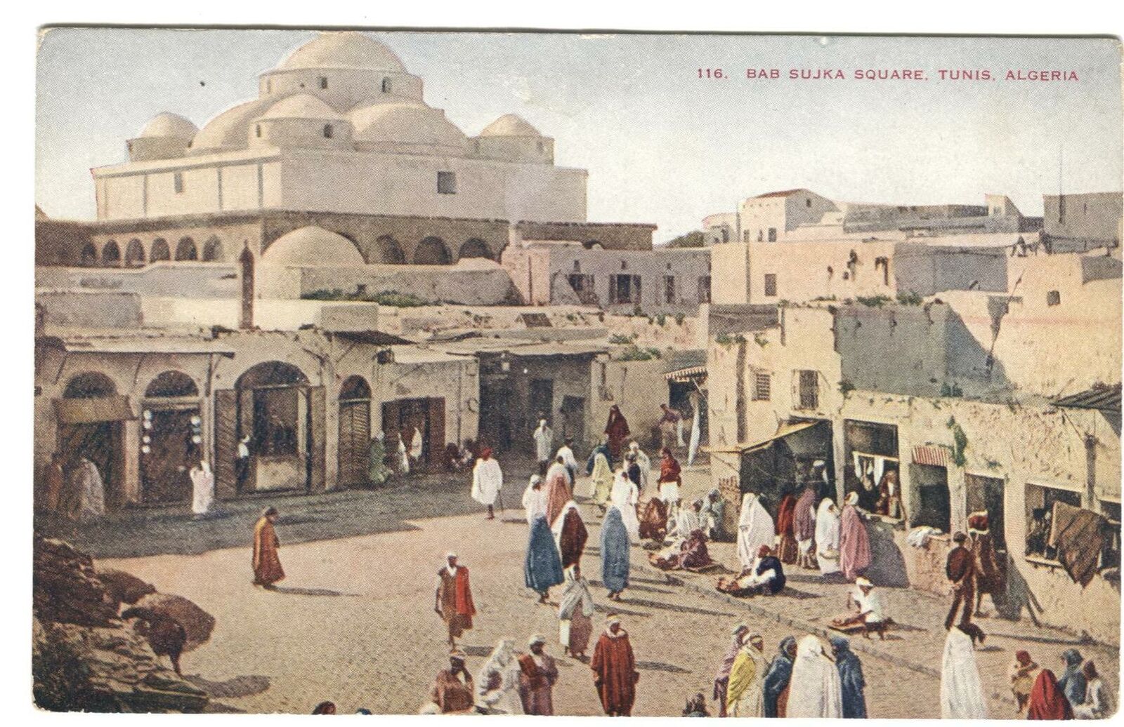 Postcard Bab Sujka Square Tunis Algeria 