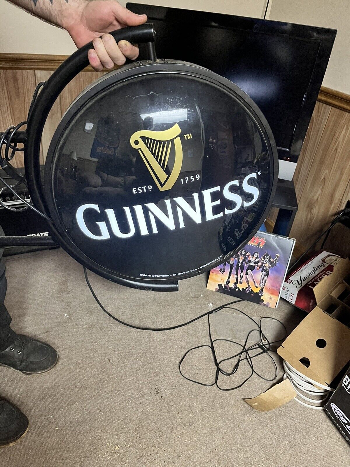 Guinness Rotating 2010  Pub Light Lamp Double Sides Sign 