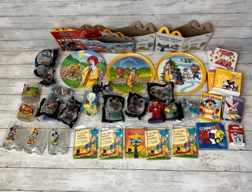 Huge Lot of McDonald's Toys Collectibles Garfield Disney Plates etc Vintage-Now