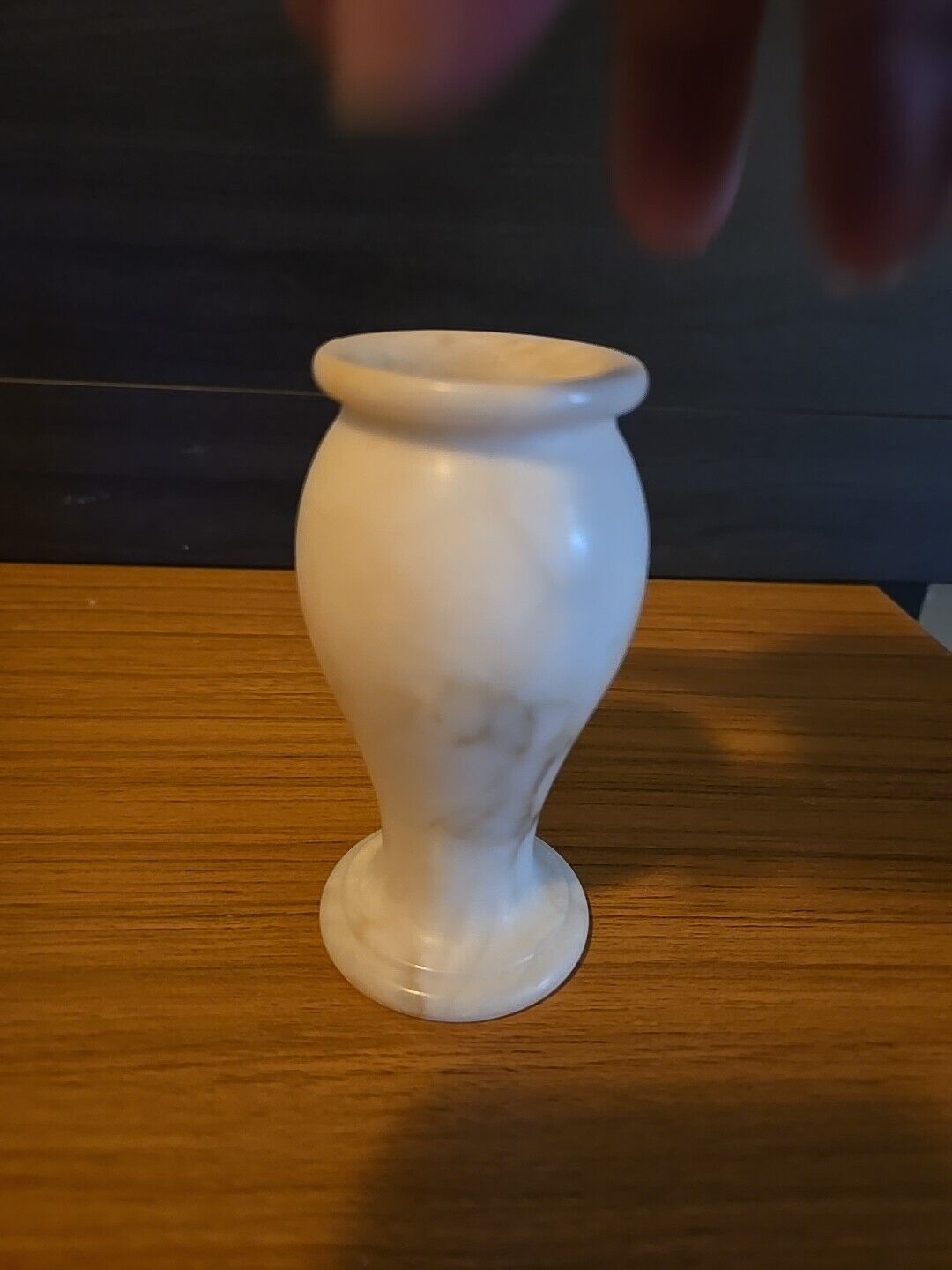 Vintage White Marble Vase 4 Inch (6100)