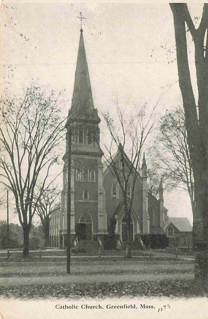 c1905 Catholic  Church Greenfield MA 567