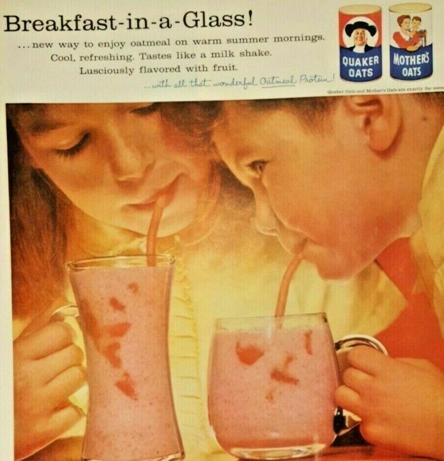 Vintage Color Life Magazine Ad 1959 Quaker Oats Breakfast in a Glass Recipe